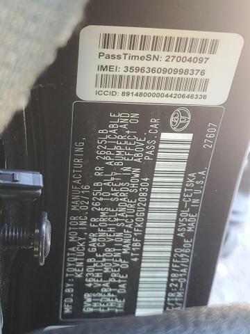 Photo 10 from auction – 2016 TOYOTA CAMRY LE with VIN 4T1BF1FK0GU208304