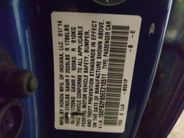 Photo 10 from auction – 2014 HONDA CIVIC EX with VIN 19XFB2F85EE210511