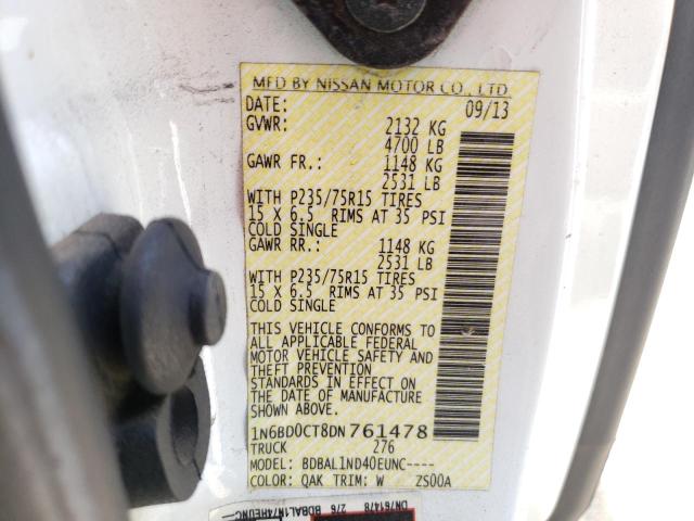 Photo 10 from auction – 2013 NISSAN FRONTIER S with VIN 1N6BD0CT8DN761478