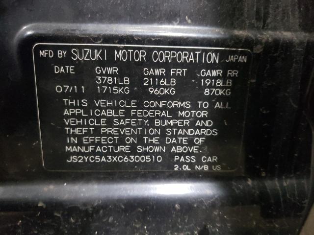 Photo 10 from auction – 2012 SUZUKI SX4 LE with VIN JS2YC5A3XC6300510