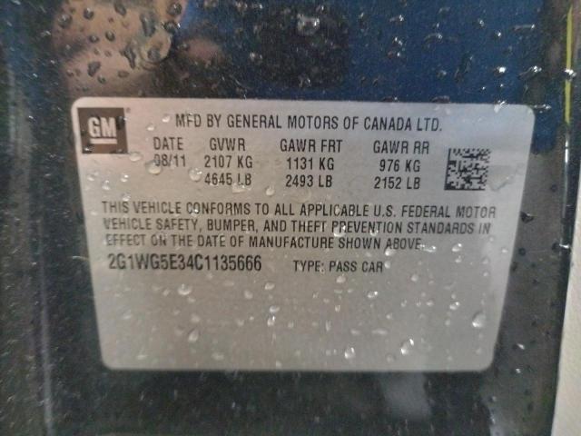 Photo 10 from auction – 2012 CHEVROLET IMPALA LT with VIN 2G1WG5E34C1135666
