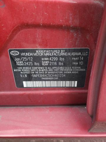 Photo 10 from auction – 2012 HYUNDAI SONATA GLS with VIN 5NPEB4AC5CH461234