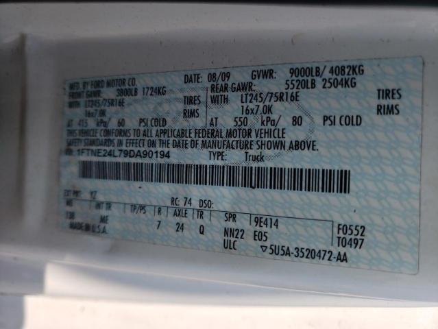 Photo 10 from auction – 2009 FORD ECONOLINE with VIN 1FTNE24L79DA90194