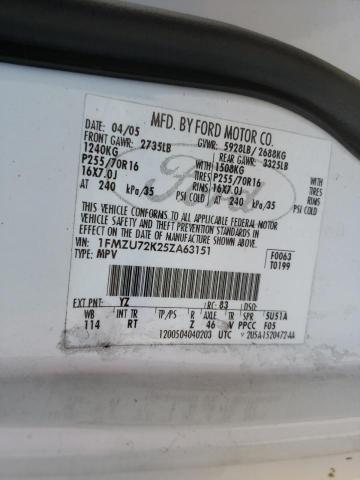 Photo 10 from auction – 2005 FORD EXPLORER X with VIN 1FMZU72K25ZA63151