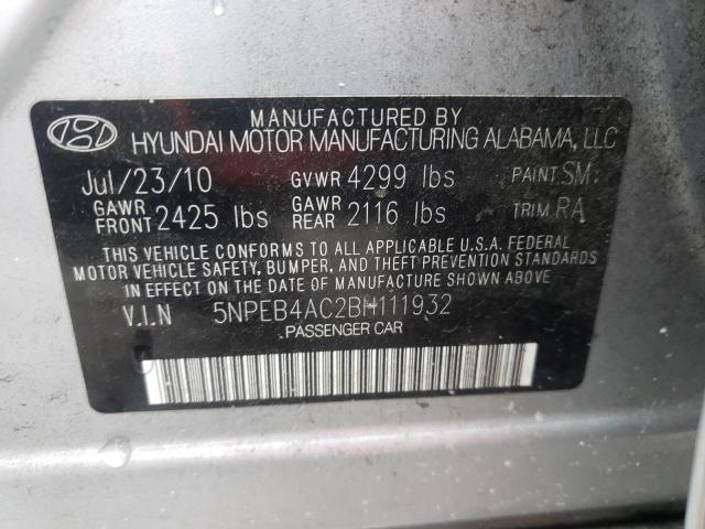 Photo 10 from auction – 2011 HYUNDAI SONATA GLS with VIN 5NPEB4AC2BH111932