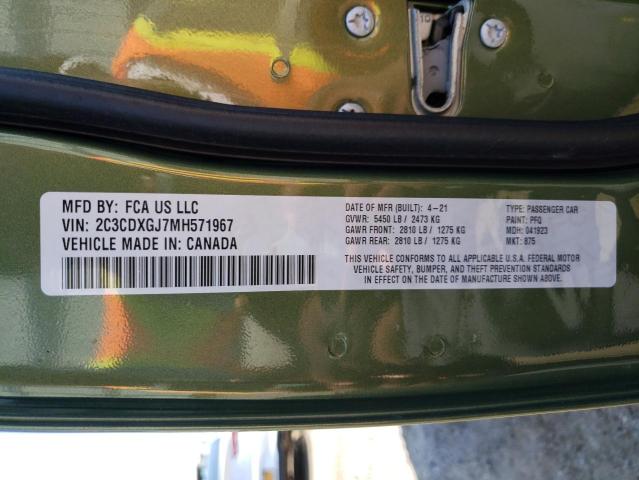 Photo 10 from auction – 2021 DODGE CHARGER SC with VIN 2C3CDXGJ7MH571967