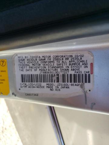 Photo 10 from auction – 2003 LEXUS GS 300 with VIN JT8BD69S130177227