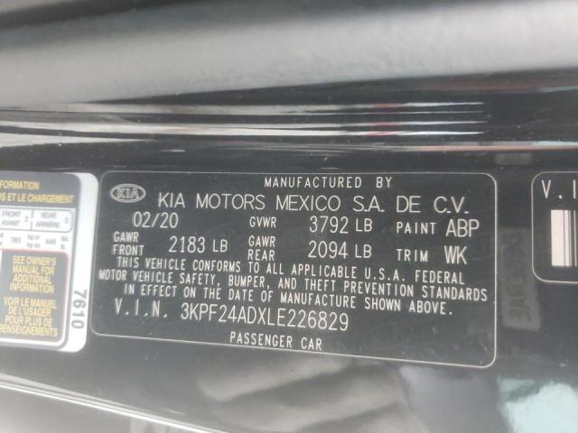 Photo 10 from auction – 2020 KIA FORTE FE with VIN 3KPF24ADXLE226829