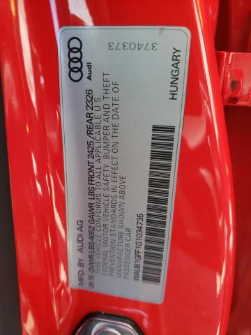 Photo 10 from auction – 2016 AUDI S3 PREMIUM with VIN WAUB1GFF1G1034735
