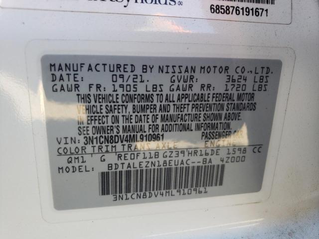 Photo 10 from auction – 2021 NISSAN VERSA S with VIN 3N1CN8DV4ML910961