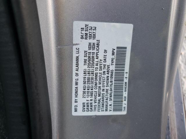 Photo 10 from auction – 2018 HONDA ODYSSEY EX with VIN 5FNRL6H76JB109665