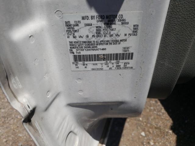 Photo 10 from auction – 2006 FORD F150 with VIN 1FTRF12W76NA71480