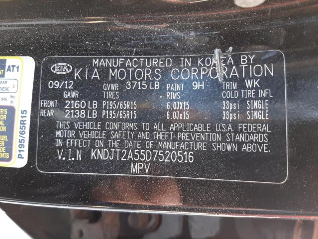 Photo 10 from auction – 2013 KIA SOUL with VIN KNDJT2A55D7520516