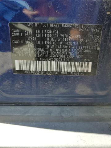 Photo 10 from auction – 2017 SUBARU OUTBACK 2. with VIN 4S4BSACC0H3281625