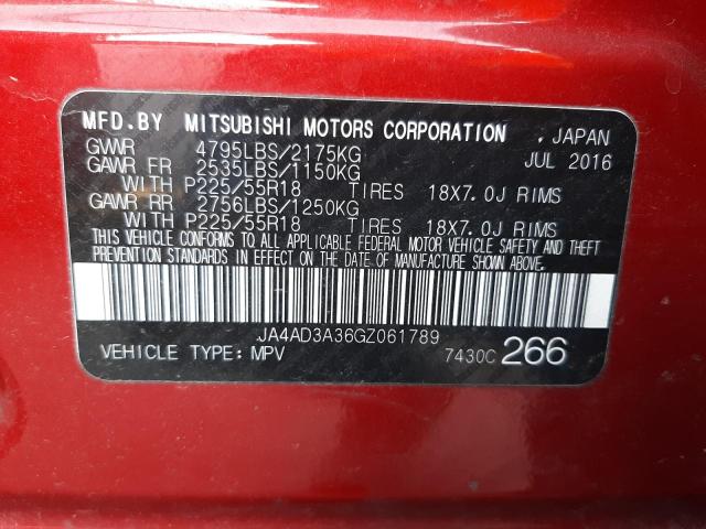 Photo 10 from auction – 2016 MITSUBISHI OUTLANDER with VIN JA4AD3A36GZ061789