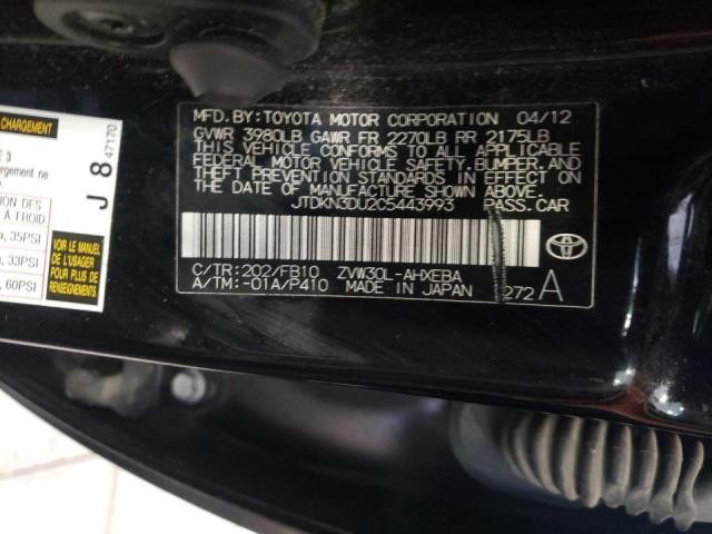 Photo 10 from auction – 2012 TOYOTA PRIUS with VIN JTDKN3DU2C5443993