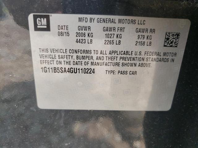 Photo 10 from auction – 2016 CHEVROLET MALIBU LIM with VIN 1G11B5SA4GU110224