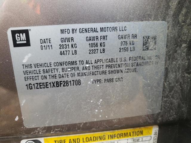 Photo 10 from auction – 2011 CHEVROLET MALIBU LTZ with VIN 1G1ZE5E1XBF281708