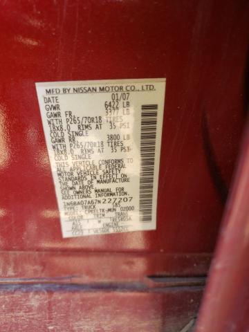 Photo 10 from auction – 2007 NISSAN TITAN XE with VIN 1N6BA07A67N227207