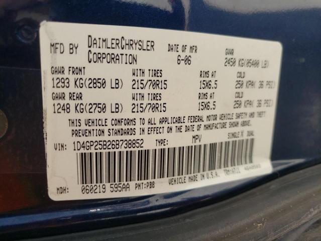 Photo 10 from auction – 2006 DODGE CARAVAN SE with VIN 1D4GP25B26B738852