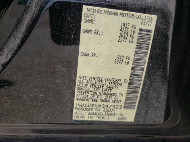 Photo 10 from auction – 2017 NISSAN ALTIMA with VIN 1N4AL3AP7HN347922
