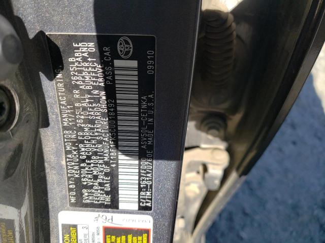 Photo 10 from auction – 2012 TOYOTA CAMRY BASE with VIN 4T1BF1FK5CU018492