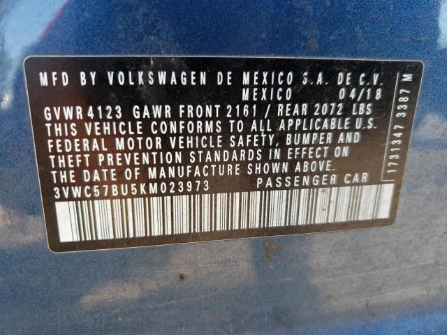 Photo 10 from auction – 2019 VOLKSWAGEN JETTA S with VIN 3VWC57BU5KM023973