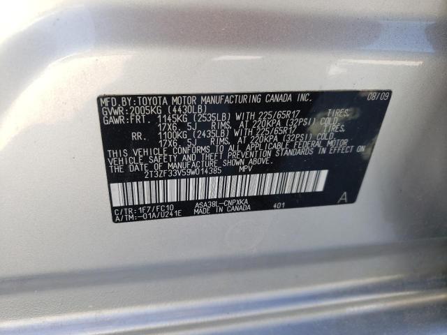 Photo 10 from auction – 2009 TOYOTA RAV4 with VIN 2T3ZF33V59W014385