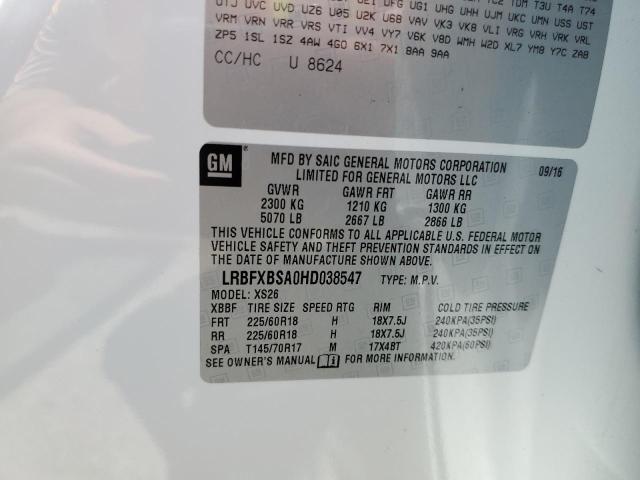 Photo 10 from auction – 2017 BUICK ENVISION E with VIN LRBFXBSA0HD038547
