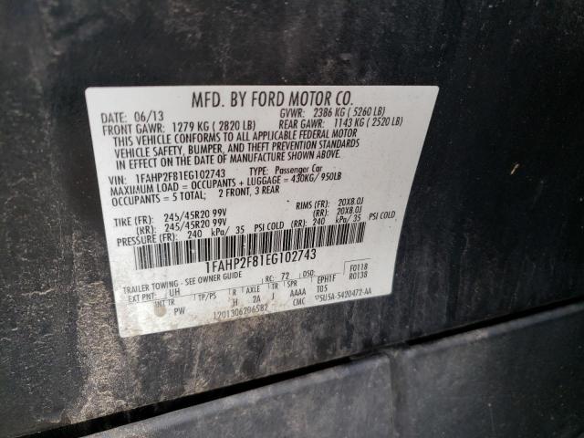 Photo 10 from auction – 2014 FORD TAURUS LIM with VIN 1FAHP2F81EG102743