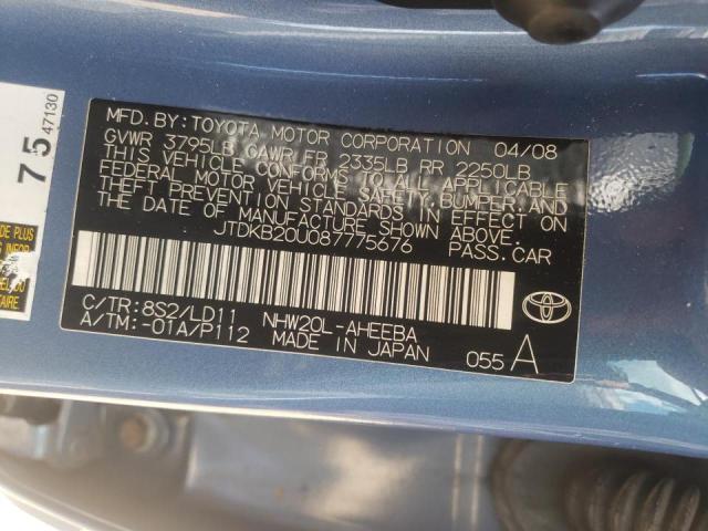 Photo 10 from auction – 2008 TOYOTA PRIUS with VIN JTDKB20U087775676