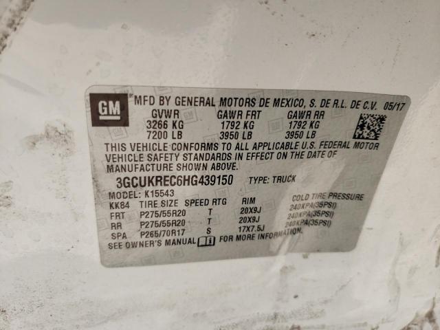 Photo 10 from auction – 2017 CHEVROLET SILVERADO with VIN 3GCUKREC6HG439150