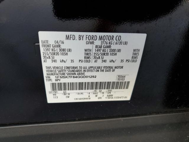 Photo 10 from auction – 2016 FORD EXPLORER L with VIN 1FM5K7F84GGD01292
