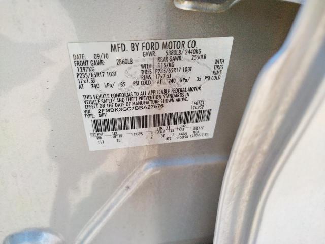 Photo 10 from auction – 2011 FORD EDGE SE with VIN 2FMDK3GC7BBA27576