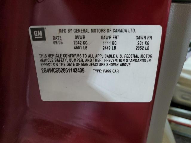 Photo 10 from auction – 2006 BUICK LACROSSE C with VIN 2G4WC552861143439