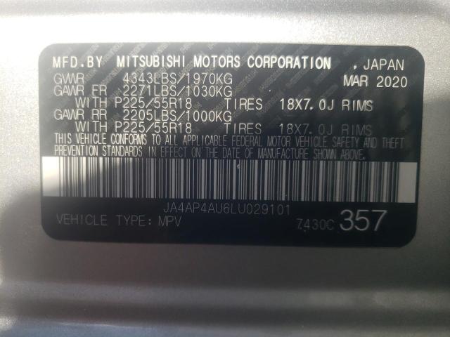 Photo 10 from auction – 2020 MITSUBISHI OUTLANDER with VIN JA4AP4AU6LU029101