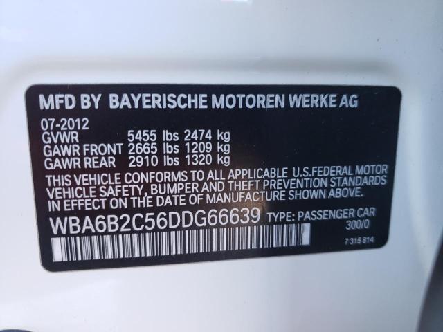 Photo 10 from auction – 2013 BMW 650 I with VIN WBA6B2C56DDG66639