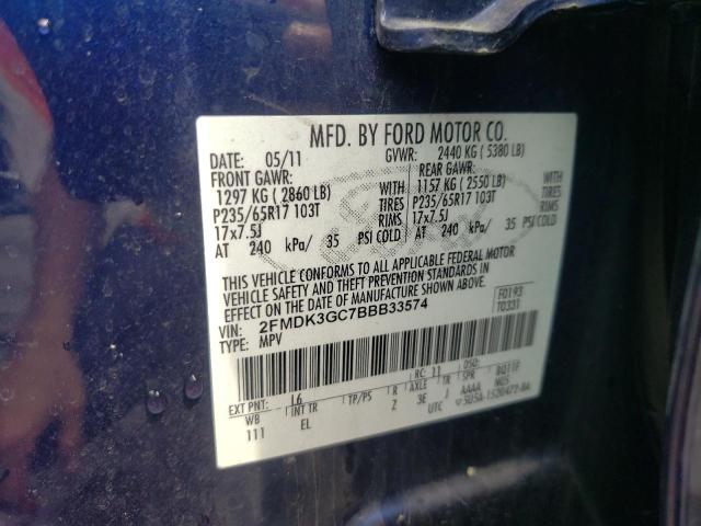 Photo 10 from auction – 2011 FORD EDGE SE with VIN 2FMDK3GC7BBB33574