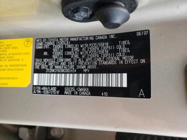 Zdjęcie 10 z aukcji – 2008 LEXUS RX 350 z VIN 2T2HK31U38C065454