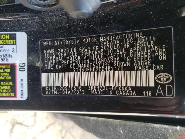 Photo 10 from auction – 2014 TOYOTA COROLLA L with VIN 2T1BURHE2EC182170