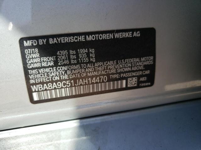 Photo 10 from auction – 2018 BMW 320 I with VIN WBA8A9C51JAH14470