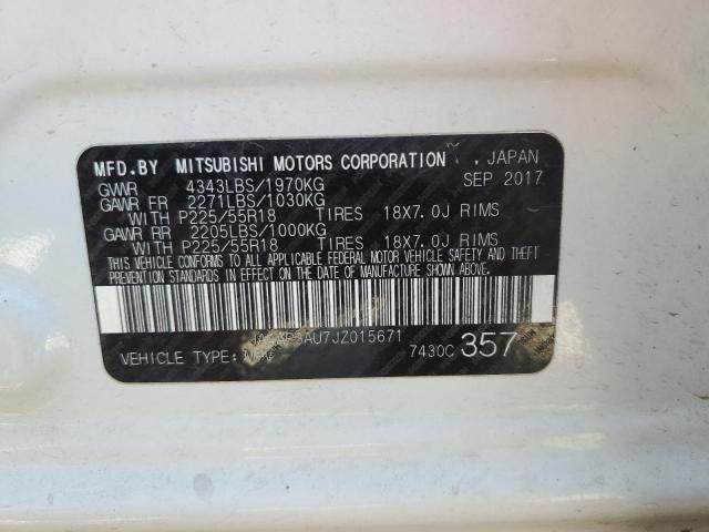 Photo 10 from auction – 2018 MITSUBISHI OUTLANDER with VIN JA4AP3AU7JZ015671