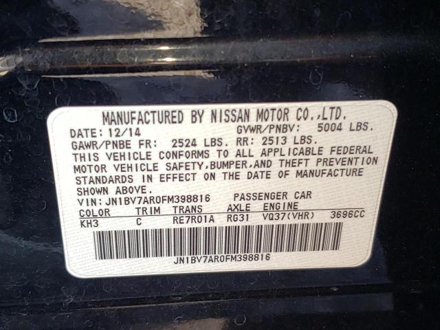 Photo 10 from auction – 2015 INFINITI Q50 BASE with VIN JN1BV7AR0FM398816