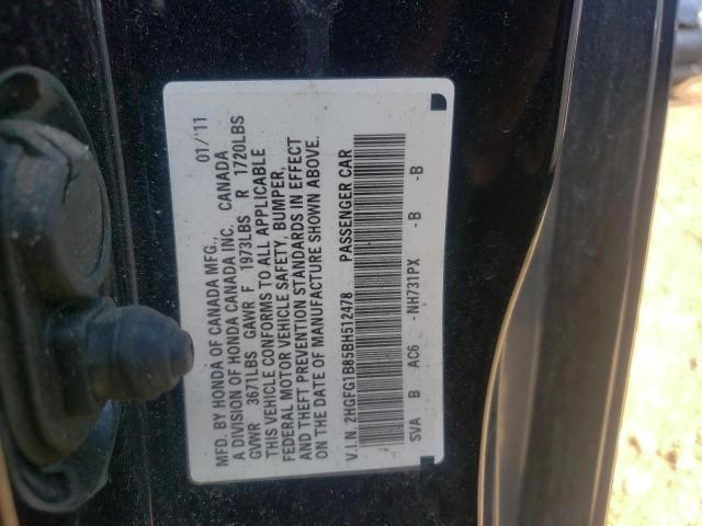 Photo 10 from auction – 2011 HONDA CIVIC EX with VIN 2HGFG1B85BH512478
