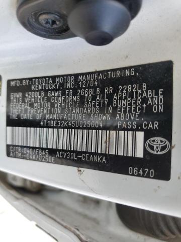 Photo 10 from auction – 2005 TOYOTA CAMRY LE with VIN 4T1BE32K45U025604
