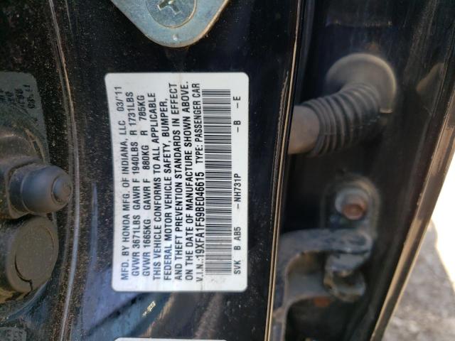 Photo 10 from auction – 2011 HONDA CIVIC LX with VIN 19XFA1F59BE046615
