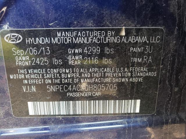 Photo 10 from auction – 2013 HYUNDAI SONATA SE with VIN 5NPEC4ACXDH805705