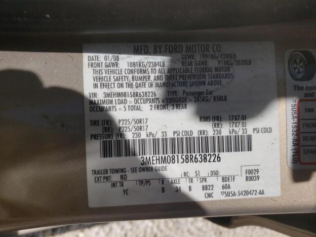 Photo 10 from auction – 2016 MERCURY MILAN PREM with VIN 3MEHM08158R638226