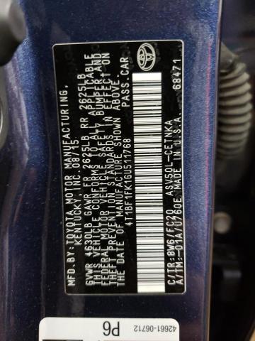 Photo 10 from auction – 2016 TOYOTA CAMRY LE with VIN 4T1BF1FK1GU511768