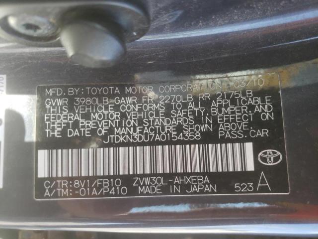 Photo 10 from auction – 2010 TOYOTA PRIUS with VIN JTDKN3DU7A0154358